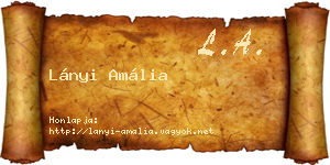 Lányi Amália névjegykártya
